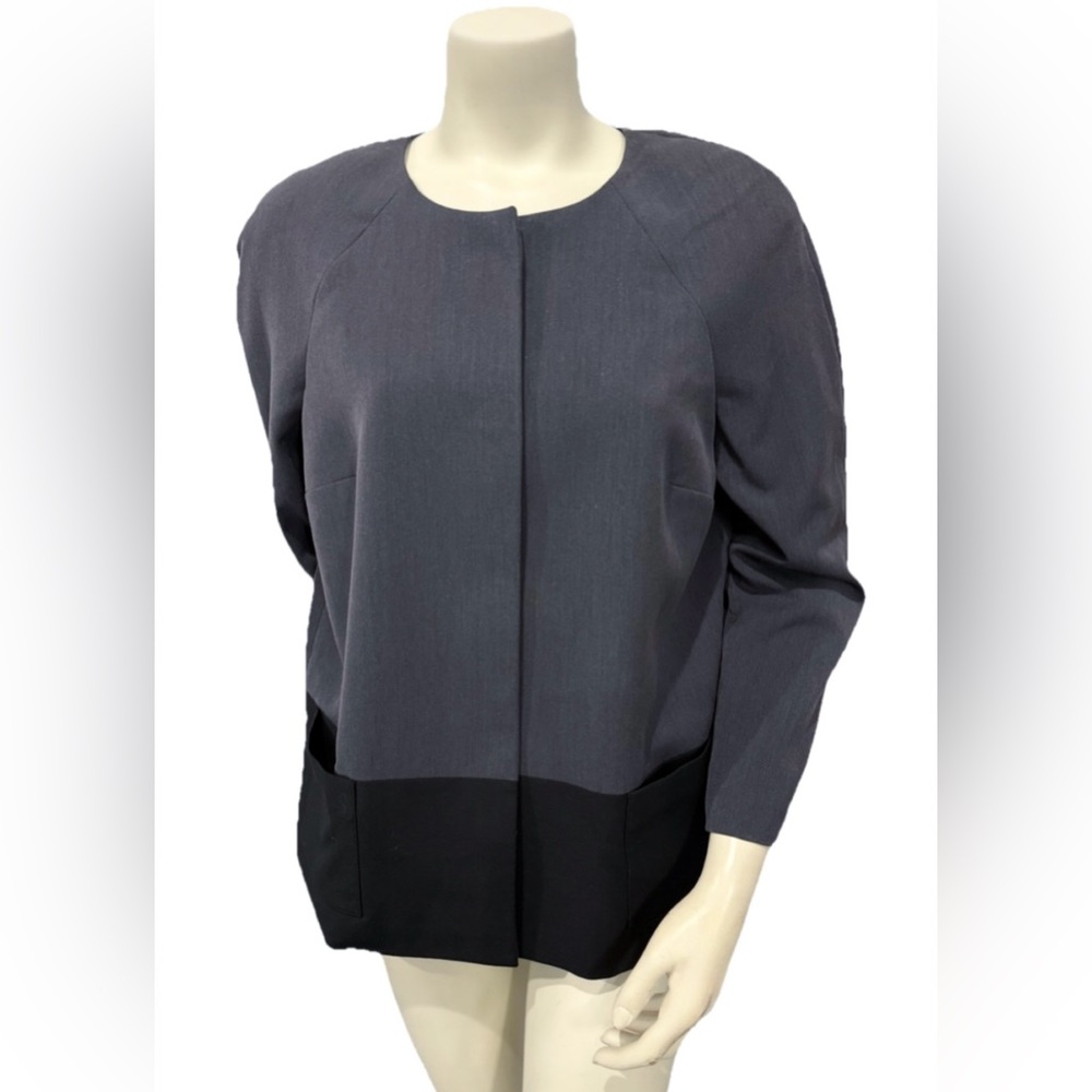 Preston & York Gray Black Colorblock Workwear Blazer Jacket Size 10 - Picture 1 of 10
